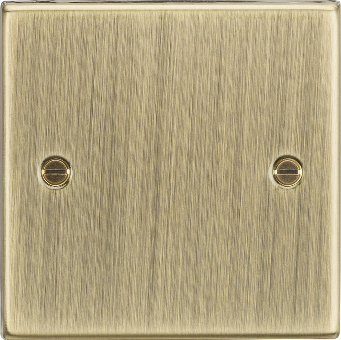 Knightsbridge MLA CS85AB 1G Blanking Plate - Square Edge Antique Brass
