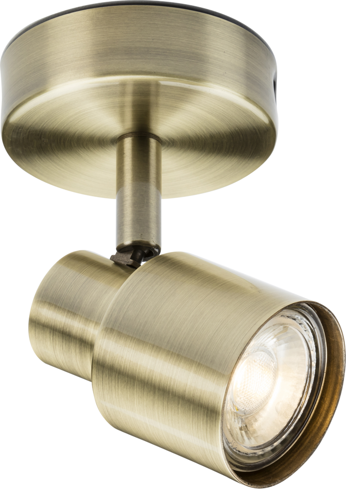 Knightsbridge MLA CSP1AB 230V GU10 Single Spotlight - Antique Brass