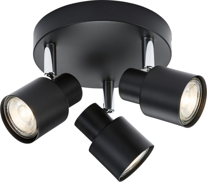 Knightsbridge MLA CSP2MB 230V GU10 Triple Spotlight - Matt Black