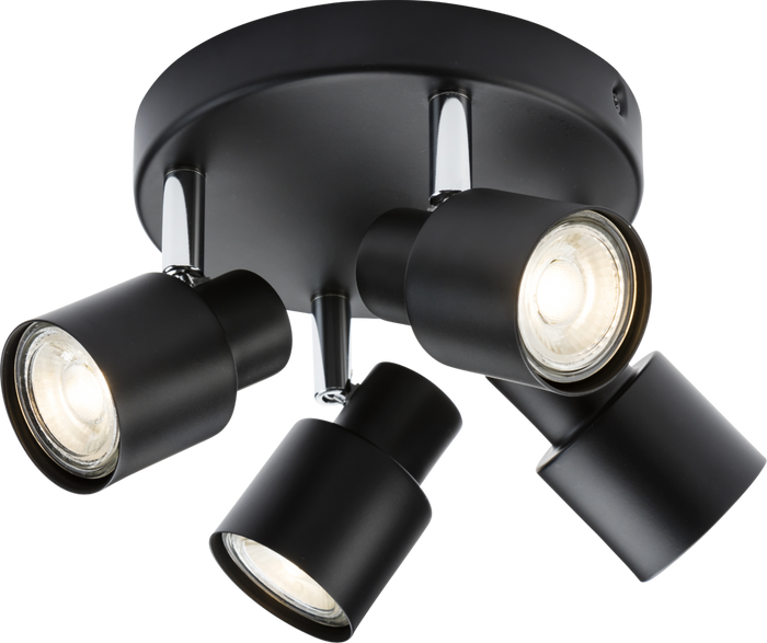 Knightsbridge MLA CSP3MB 230V GU10 Quad Spotlight - Matt Black
