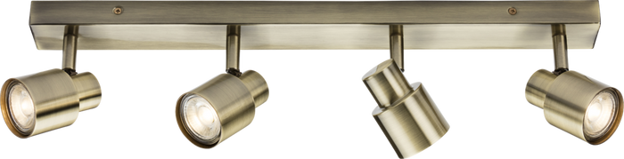 Knightsbridge MLA CSP4AB 230V GU10 Quad Bar Spotlight - Antique Brass