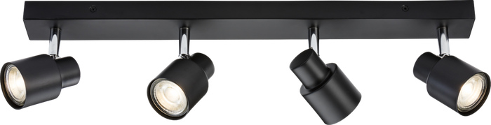 Knightsbridge MLA CSP4MB 230V GU10 Quad Bar Spotlight - Matt Black