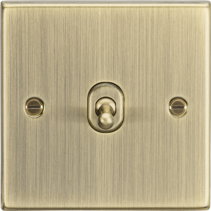 Knightsbridge MLA CSTOG12AB 10AX 1G Intermediate Toggle Switch - Square Edge Antique Brass