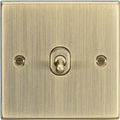 Knightsbridge MLA CSTOG1AB 10AX 1G 2 Way Toggle Switch - Square Edge Antique Brass