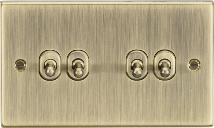 Knightsbridge MLA CSTOG4AB 10AX 4G 2 Way Toggle Switch - Square Edge Antique Brass