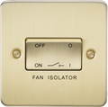 Knightsbridge MLA FP1100BB Flat Plate 10AX 3 Pole Fan Isolator Switch - Brushed Brass