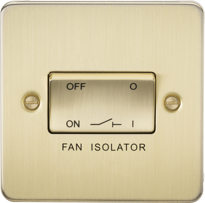 Knightsbridge MLA FP1100BB Flat Plate 10AX 3 Pole Fan Isolator Switch - Brushed Brass