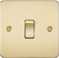 Knightsbridge MLA FP1200BB Flat Plate 10AX 1G Intermediate Switch - Brushed Brass