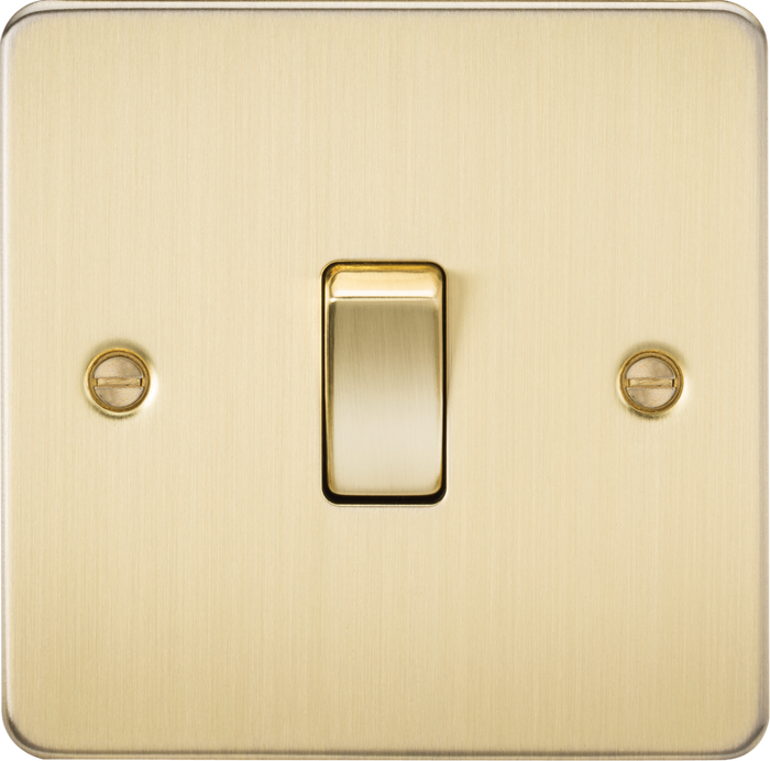 Knightsbridge MLA FP1200BB Flat Plate 10AX 1G Intermediate Switch - Brushed Brass