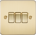 Knightsbridge MLA FP4000BB Flat Plate 10AX 3G 2-way switch - brushed brass