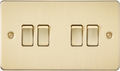 Knightsbridge MLA FP4100BB Flat Plate 10AX 4G 2-way switch - brushed brass