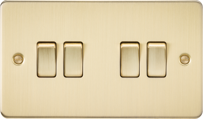 Knightsbridge MLA FP4100BB Flat Plate 10AX 4G 2-way switch - brushed brass