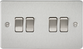 Knightsbridge MLA FP4100BC Flat plate 10AX 4G 2-way switch - brushed chrome
