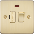 Knightsbridge MLA FP6300NBB Flat Plate 13A switched fused spur unit with neon - brushed brass