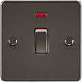 Knightsbridge MLA FP81MNGM 45A 1G DP Switch with neon - gunmetal