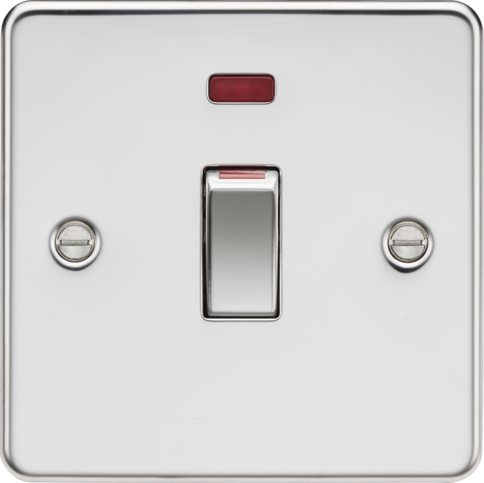 Knightsbridge MLA FP81MNPC 45A 1G DP Switch with neon - polished chrome