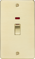 Knightsbridge MLA FP82MNBB 45A 2G DP Switch with neon - brushed brass