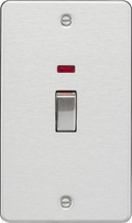Knightsbridge MLA FP82MNBC 45A 2G DP Switch with neon - brushed chrome