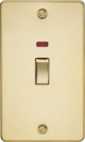 Knightsbridge MLA FP82MNPB 45A 2G DP Switch with neon - polished brass