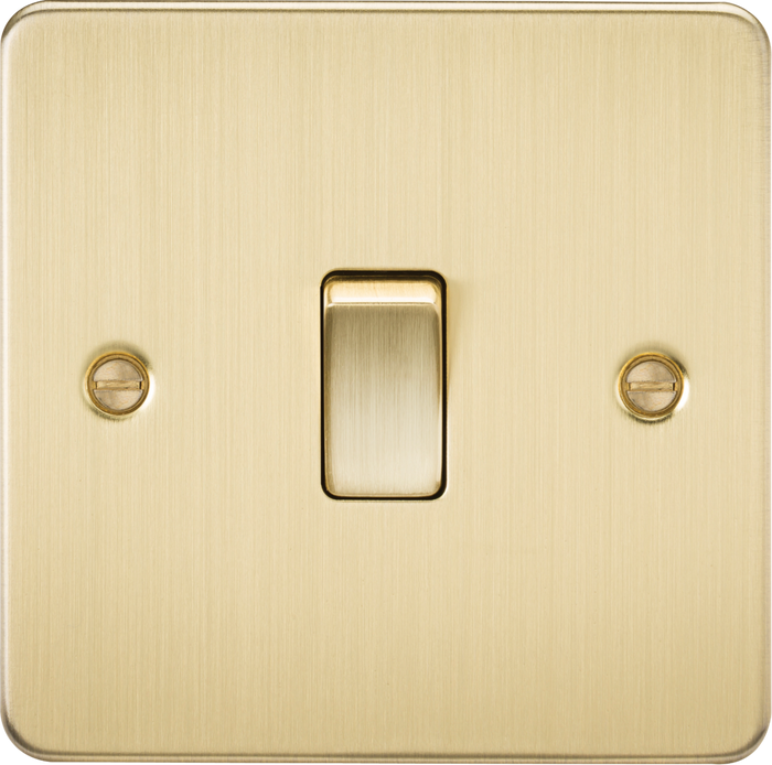 Knightsbridge MLA FP8341BB Flat Plate 20A 1G DP switch - brushed brass