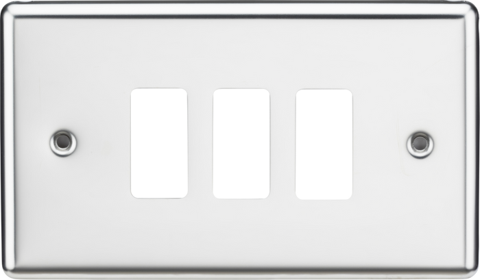 Knightsbridge MLA GDCL3PC 3G Grid Faceplate - Rounded Edge Polished Chrome