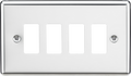 Knightsbridge MLA GDCL4PC 4G Grid Faceplate - Rounded Edge Polished Chrome