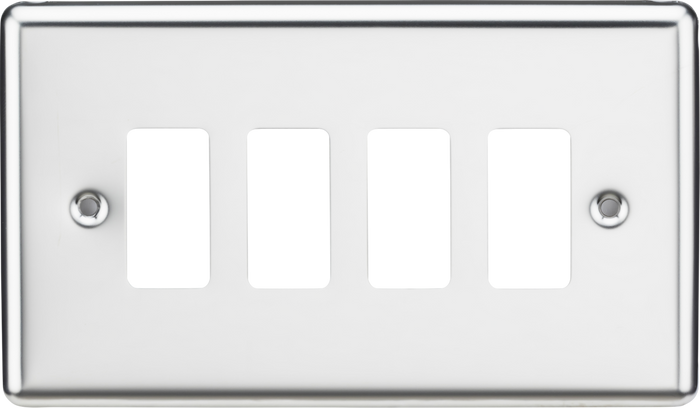 Knightsbridge MLA GDCL4PC 4G Grid Faceplate - Rounded Edge Polished Chrome
