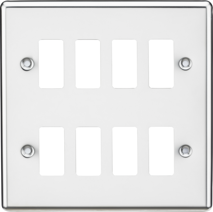 Knightsbridge MLA GDCL8PC 8G Grid Faceplate - Rounded Edge Polished Chrome