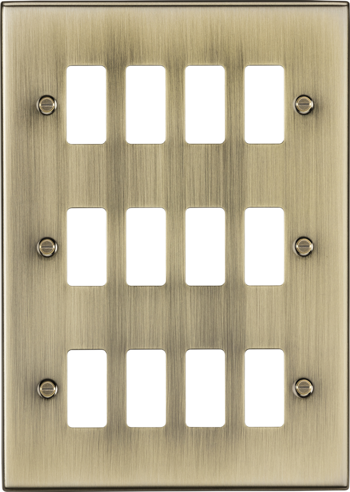 Knightsbridge MLA GDCS12AB 12G grid faceplate - antique brass