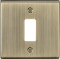 Knightsbridge MLA GDCS1AB 1G grid faceplate - antique brass