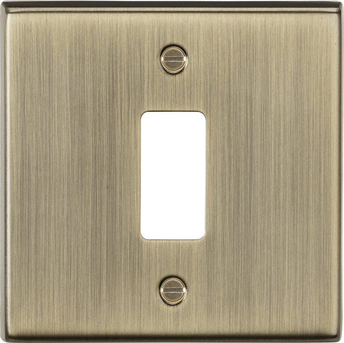 Knightsbridge MLA GDCS1AB 1G grid faceplate - antique brass