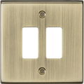 Knightsbridge MLA GDCS2AB 2G grid faceplate - antique brass