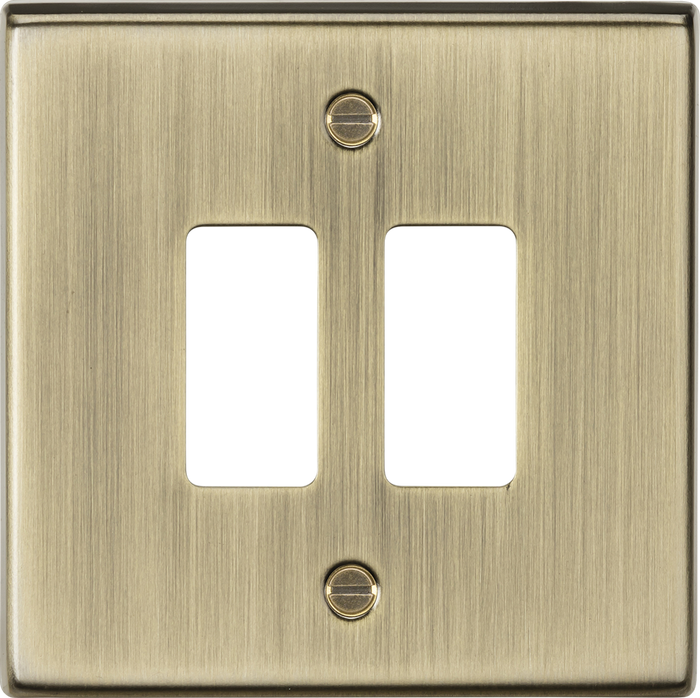 Knightsbridge MLA GDCS2AB 2G grid faceplate - antique brass