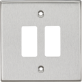 Knightsbridge MLA GDCS2BC 2G Grid Faceplate - Square Edge Brushed Chrome