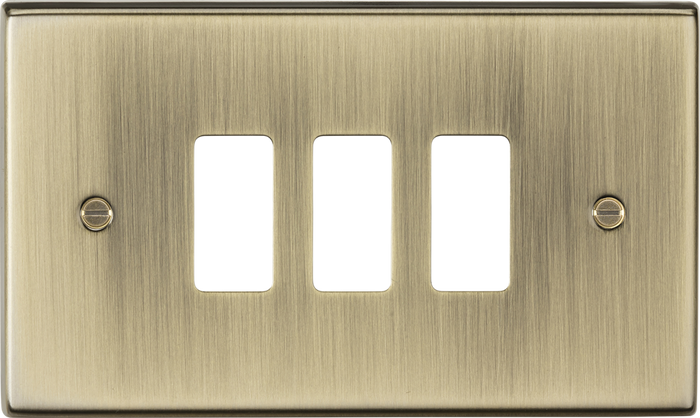 Knightsbridge MLA GDCS3AB 3G grid faceplate - antique brass