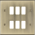 Knightsbridge MLA GDCS6AB 6G grid faceplate - antique brass