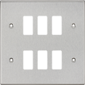 Knightsbridge MLA GDCS6BC 6G Grid Faceplate - Square Edge Brushed Chrome