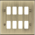 Knightsbridge MLA GDCS8AB 8G grid faceplate - antique brass