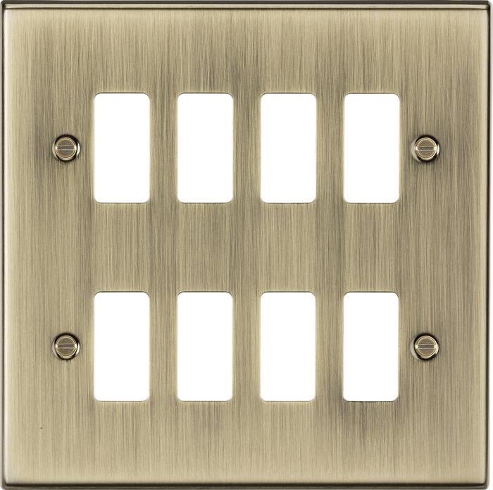 Knightsbridge MLA GDCS8AB 8G grid faceplate - antique brass