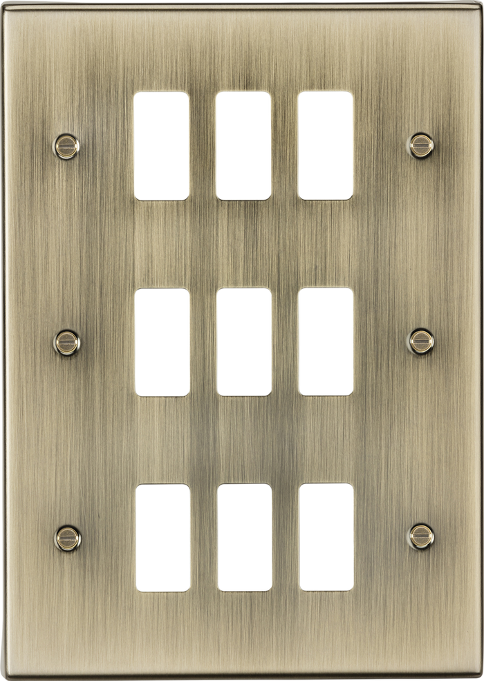 Knightsbridge MLA GDCS9AB 9G grid faceplate - antique brass