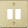 Knightsbridge MLA GDFP002BB 2G grid faceplate - brushed brass