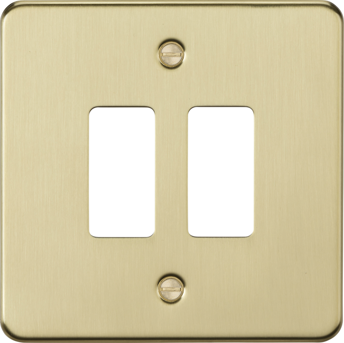 Knightsbridge MLA GDFP002BB 2G grid faceplate - brushed brass