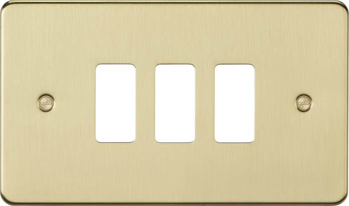 Knightsbridge MLA GDFP003BB 3G grid faceplate - brushed brass