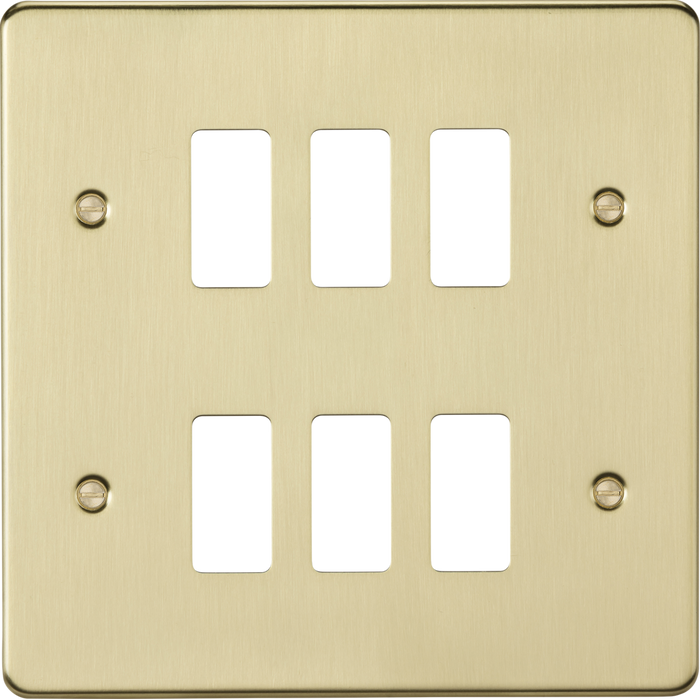 Knightsbridge MLA GDFP006BB 6G grid faceplate - brushed brass