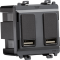 Knightsbridge MLA GDM016SB Dual USB charger module (2 x grid positions) 5V 2.4A (shared) - smoked bronze