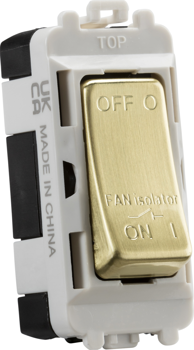 Knightsbridge MLA GDM020BB 10A Fan Isolator Module - brushed brass