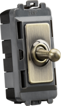 Knightsbridge MLA GDM05TOGAB 20AX Intermediate Grid Toggle Switch - antique brass