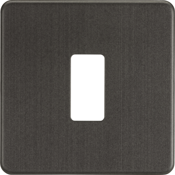 Knightsbridge MLA GDSF001SB Screwless 1G grid faceplate - smoked bronze