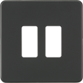 Knightsbridge MLA GDSF002AT Screwless 2G grid faceplate - anthracite