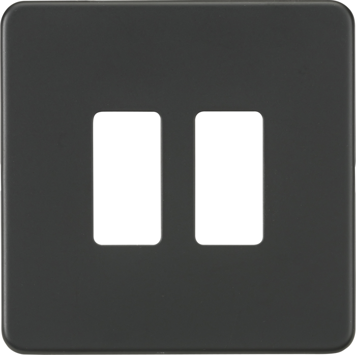 Knightsbridge MLA GDSF002AT Screwless 2G grid faceplate - anthracite